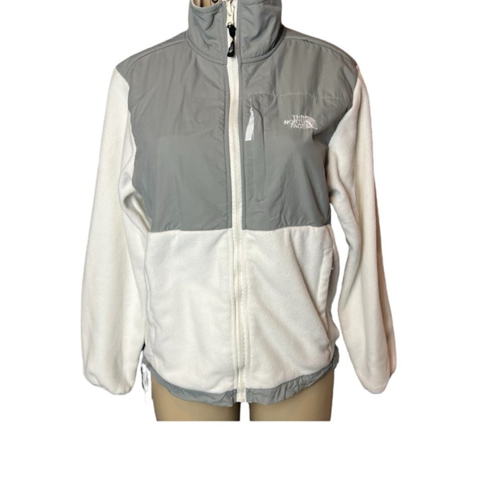 THE NORTH FACE Polartec Zip Up Jacket in Gray and White Size Large​​​​​